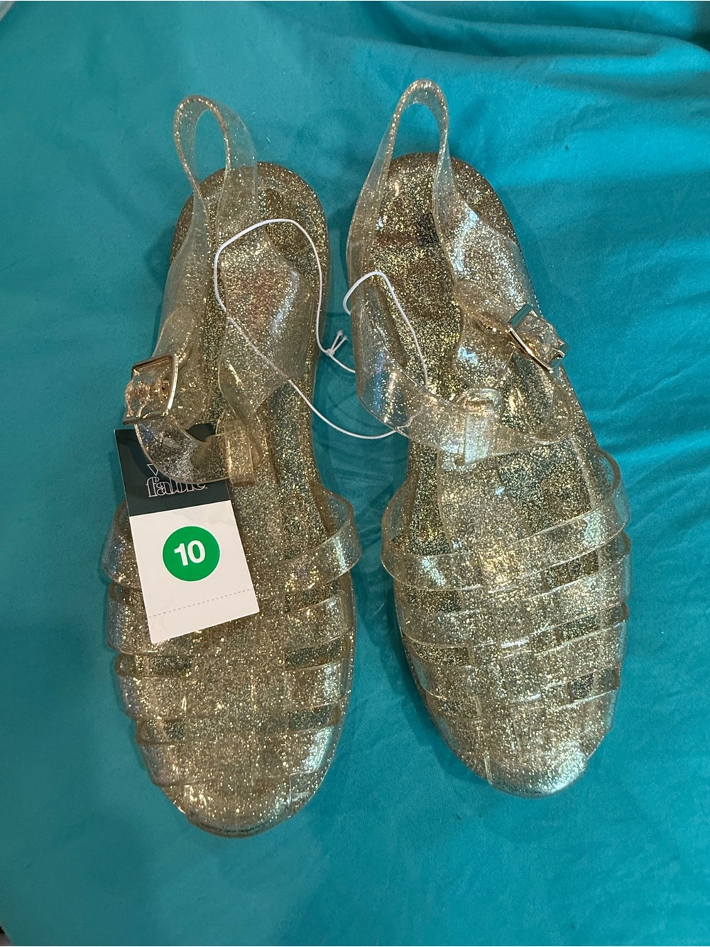 wild fable Gold Glitter Jelly Sandals